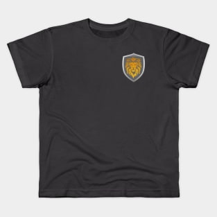 Gold Lion and Grey Shield Pocket Logo Kids T-Shirt